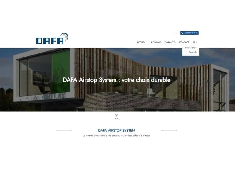 Création du site internet de Dafa Airstop à Saint-Vith
