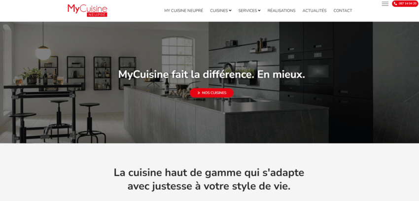 Création du site internet de My Cuisine à Neupré